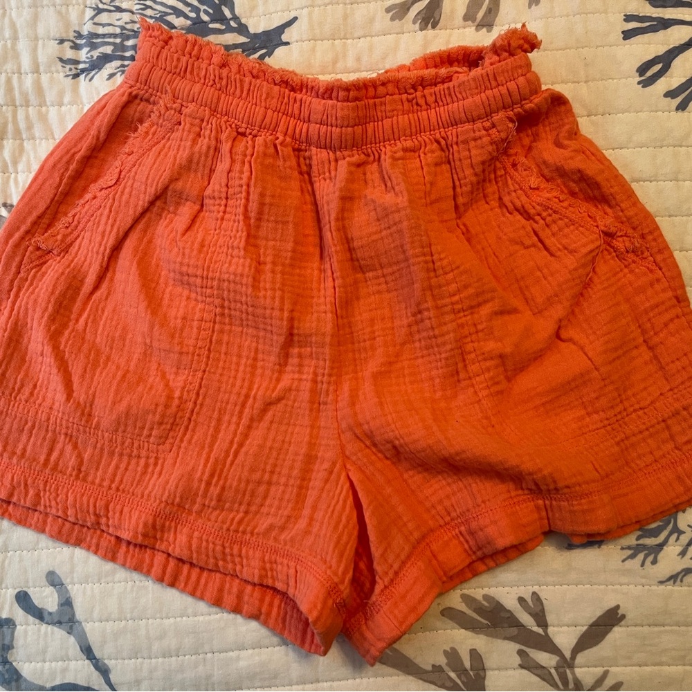 2 Pair: Aerie High Waist Orange and Blue Shorts